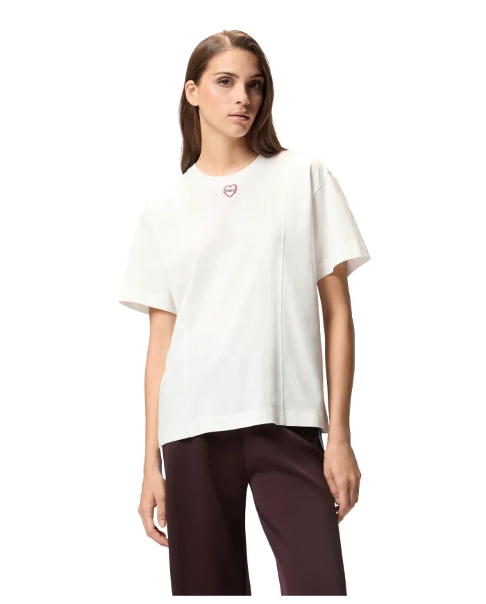 PINKO T-shirt Donna 105665 A2IB TORTINO AI 25/26 cotone con ricamo logato Z05 BIANCO PINKO T-shirt Donna 105665 A2IB TORTINO AI 25/26 cotone con ricamo logato Z05 BIANCO