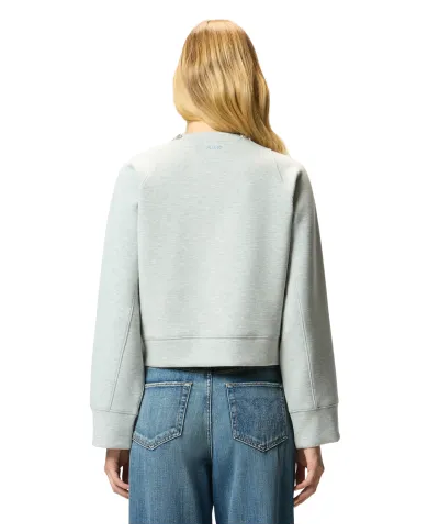 PINKO Felpa Donna 105717 A2TL MINESTRA AI 25/26 viscosa con dettagli gioiello applicati I42 grigio pioggerella PINKO Felpa Donna 105717 A2TL MINESTRA AI 25/26 viscosa con dettagli gioiello applicati I42 grigio pioggerella