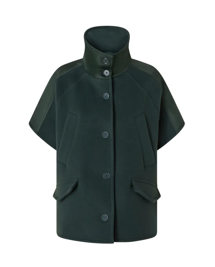 PINKO Cappa Donna 105790 A2SL CARBONARA AI 25/26 lana con tasche laterali X83 VERDE pluviale