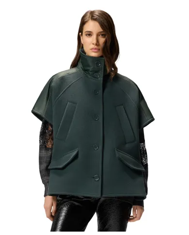PINKO Cappa Donna 105790 A2SL CARBONARA AI 25/26 lana con tasche laterali X83 VERDE pluviale PINKO Cappa Donna 105790 A2SL CARBONARA AI 25/26 lana con tasche laterali X83 VERDE pluviale