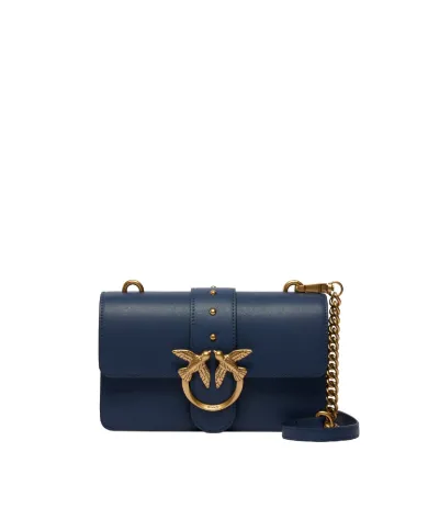 PINKO Borsa Donna 105856 A0F1 LOVE BAG ONE MINI AI 25/26 in pelle con tracolla rimovibile G08Q blu ind ombroso PINKO Borsa Donna 105856 A0F1 LOVE BAG ONE MINI AI 25/26 in pelle con tracolla rimovibile G08Q blu ind ombroso