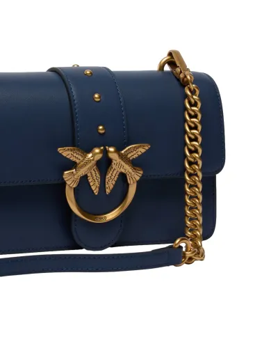 PINKO Borsa Donna 105856 A0F1 LOVE BAG ONE MINI AI 25/26 in pelle con tracolla rimovibile G08Q blu ind ombroso PINKO Borsa Donna 105856 A0F1 LOVE BAG ONE MINI AI 25/26 in pelle con tracolla rimovibile G08Q blu ind ombroso