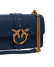 PINKO Borsa Donna 105856 A0F1 LOVE BAG ONE MINI AI 25/26 in pelle con tracolla rimovibile G08Q blu ind ombroso