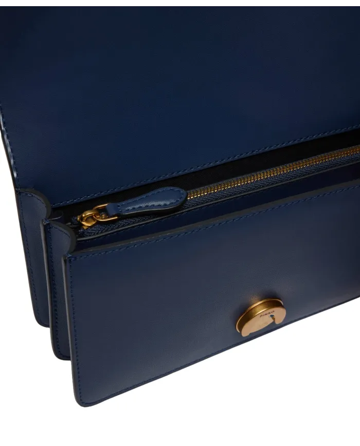 PINKO Borsa Donna 105856 A0F1 LOVE BAG ONE MINI AI 25/26 in pelle con tracolla rimovibile G08Q blu ind ombroso