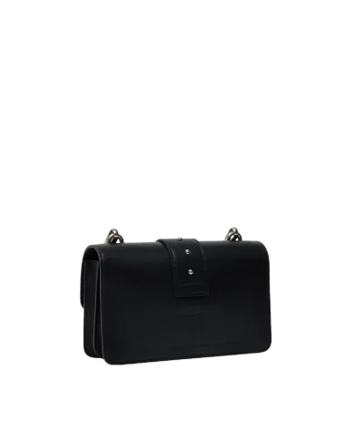 PINKO Borsa Donna 105856 A0F1 LOVE BAG ONE MINI AI 25/26 in pelle con tracolla rimovibile Z99O NERO-OLD silver PINKO Borsa Donna 105856 A0F1 LOVE BAG ONE MINI AI 25/26 in pelle con tracolla rimovibile Z99O NERO-OLD silver