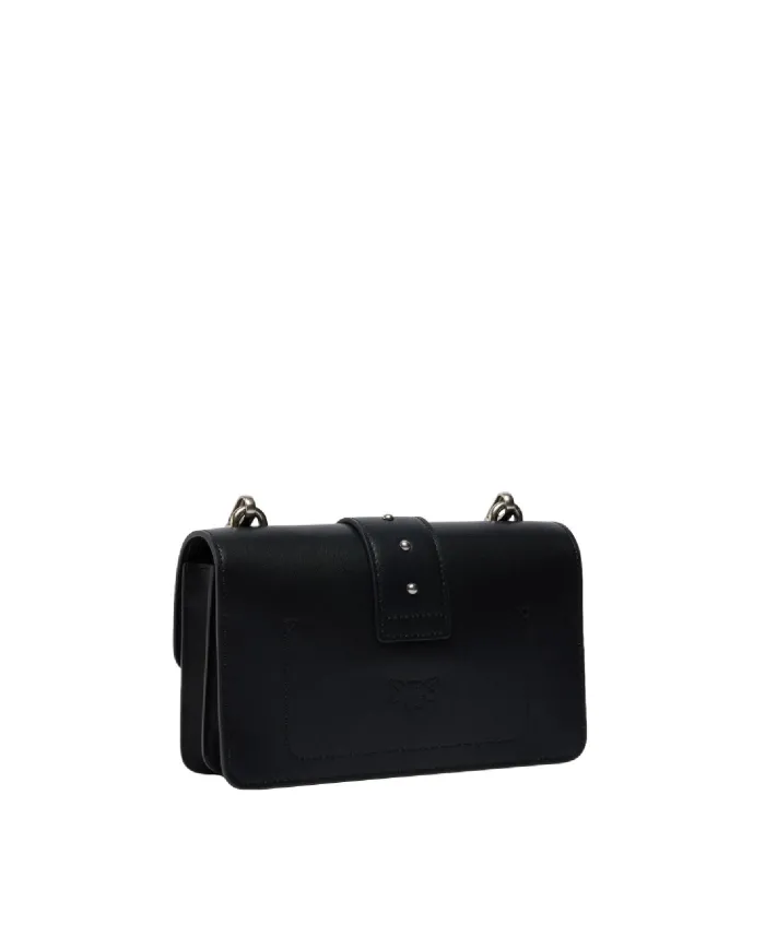 PINKO Borsa Donna 105856 A0F1 LOVE BAG ONE MINI AI 25/26 in pelle con tracolla rimovibile Z99O NERO-OLD silver PINKO Borsa Donna 105856 A0F1 LOVE BAG ONE MINI AI 25/26 in pelle con tracolla rimovibile Z99O NERO-OLD silver