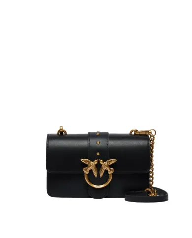PINKO Borsa Donna 105856 A0F1 LOVE BAG ONE MINI AI 25/26 in pelle con tracolla rimovibile Z99Q NERO-ANTIQUE GOLD PINKO Borsa Donna 105856 A0F1 LOVE BAG ONE MINI AI 25/26 in pelle con tracolla rimovibile Z99Q NERO-ANTIQUE GOLD