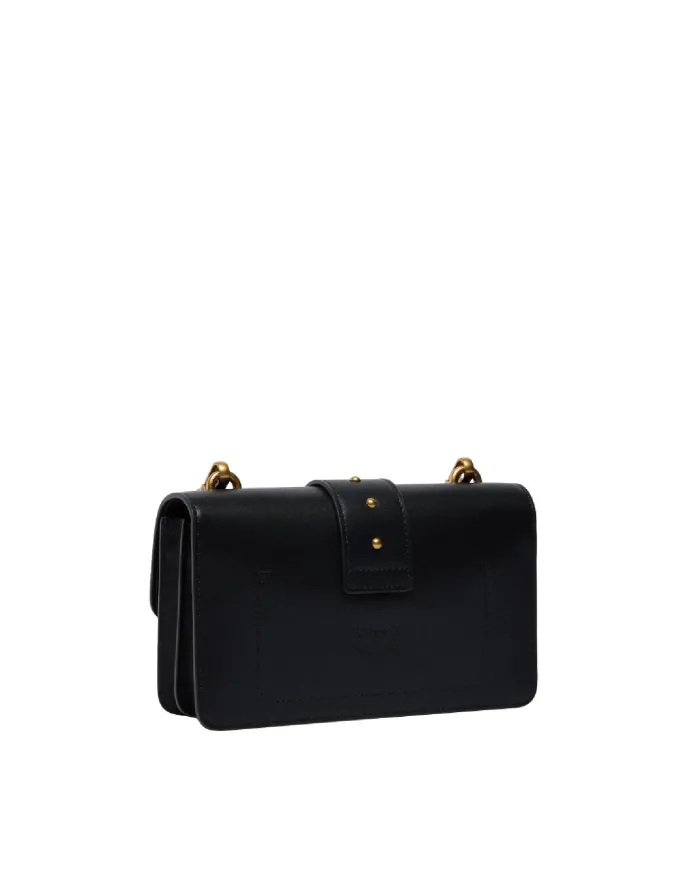 PINKO Borsa Donna 105856 A0F1 LOVE BAG ONE MINI AI 25/26 in pelle con tracolla rimovibile Z99Q NERO-ANTIQUE GOLD PINKO Borsa Donna 105856 A0F1 LOVE BAG ONE MINI AI 25/26 in pelle con tracolla rimovibile Z99Q NERO-ANTIQUE GOLD