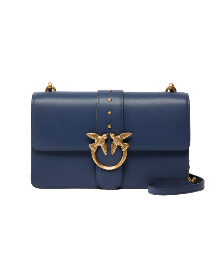 PINKO Borsa Donna 105857 A0F1 LOVE ONE CLASSIC AI 25/26 pelle con fibbia logata G08Q blu ind ombroso PINKO Borsa Donna 105857 A0F1 LOVE ONE CLASSIC AI 25/26 pelle con fibbia logata G08Q blu ind ombroso