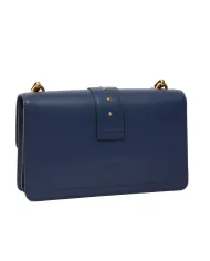 PINKO Borsa Donna 105857 A0F1 LOVE ONE CLASSIC AI 25/26 pelle con fibbia logata G08Q blu ind ombroso