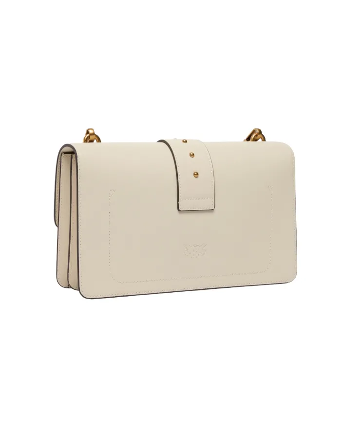 PINKO Borsa Donna 105857 A0F1 LOVE ONE CLASSIC AI 25/26 pelle con fibbia logata Z14Q BIANCO SETA PINKO Borsa Donna 105857 A0F1 LOVE ONE CLASSIC AI 25/26 pelle con fibbia logata Z14Q BIANCO SETA