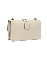 PINKO Borsa Donna 105857 A0F1 LOVE ONE CLASSIC AI 25/26 pelle con fibbia logata Z14Q BIANCO SETA