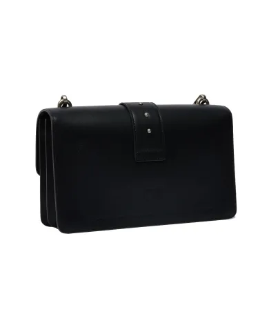 PINKO Borsa Donna 105857 A0F1 LOVE ONE CLASSIC AI 25/26 pelle con fibbia logata Z99O NERO-OLD silver PINKO Borsa Donna 105857 A0F1 LOVE ONE CLASSIC AI 25/26 pelle con fibbia logata Z99O NERO-OLD silver