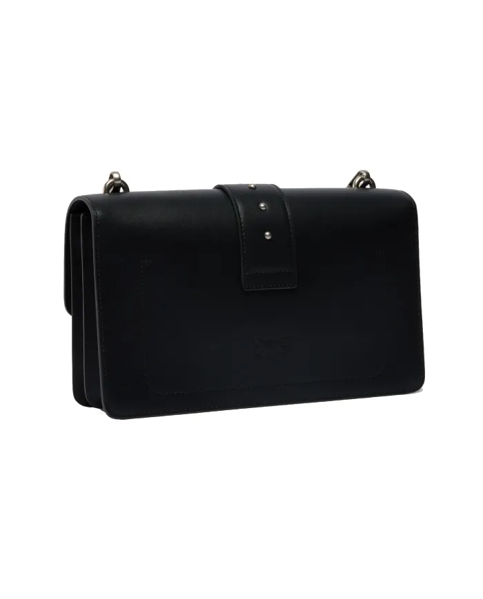 PINKO Borsa Donna 105857 A0F1 LOVE ONE CLASSIC AI 25/26 pelle con fibbia logata Z99O NERO-OLD silver PINKO Borsa Donna 105857 A0F1 LOVE ONE CLASSIC AI 25/26 pelle con fibbia logata Z99O NERO-OLD silver