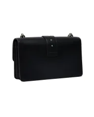 PINKO Borsa Donna 105857 A0F1 LOVE ONE CLASSIC AI 25/26 pelle con fibbia logata Z99O NERO-OLD silver