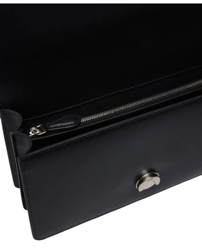 PINKO Borsa Donna 105857 A0F1 LOVE ONE CLASSIC AI 25/26 pelle con fibbia logata Z99O NERO-OLD silver