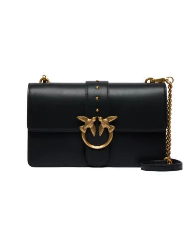 PINKO Borsa Donna 105857 A0F1 LOVE ONE CLASSIC AI 25/26 pelle con fibbia logata Z99Q NERO-ANTIQUE GOLD PINKO Borsa Donna 105857 A0F1 LOVE ONE CLASSIC AI 25/26 pelle con fibbia logata Z99Q NERO-ANTIQUE GOLD