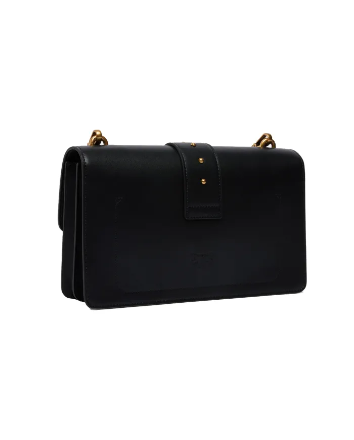 PINKO Borsa Donna 105857 A0F1 LOVE ONE CLASSIC AI 25/26 pelle con fibbia logata Z99Q NERO-ANTIQUE GOLD PINKO Borsa Donna 105857 A0F1 LOVE ONE CLASSIC AI 25/26 pelle con fibbia logata Z99Q NERO-ANTIQUE GOLD