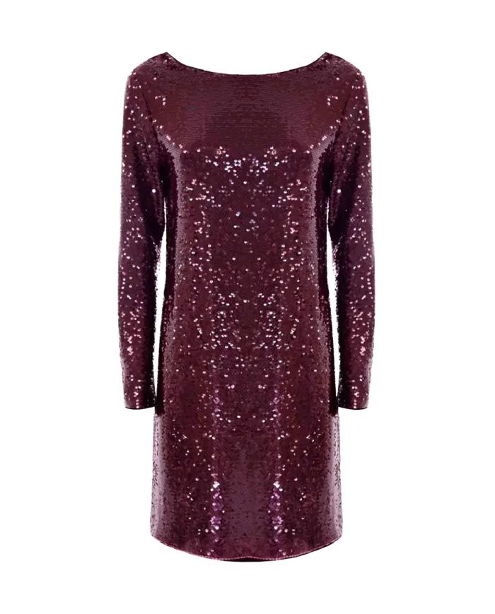 KOCCA Abito Donna A25PAB7827ABUN3487 GAFILE AI 25/26 manica lunga pailettes 10172 BORDEAUX KOCCA Abito Donna A25PAB7827ABUN3487 GAFILE AI 25/26 manica lunga pailettes 10172 BORDEAUX