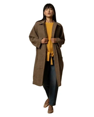 KOCCA Cappotto Donna A25PCA7507ABQD0000 CARIDDI AI 25/26 fantasia Galles con cintura F5009 Fant Verde/Marrone KOCCA Cappotto Donna A25PCA7507ABQD0000 CARIDDI AI 25/26 fantasia Galles con cintura F5009 Fant Verde/Marrone