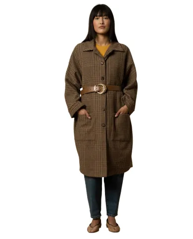 KOCCA Cappotto Donna A25PCA7507ABQD0000 CARIDDI AI 25/26 fantasia Galles con cintura F5009 Fant Verde/Marrone KOCCA Cappotto Donna A25PCA7507ABQD0000 CARIDDI AI 25/26 fantasia Galles con cintura F5009 Fant Verde/Marrone