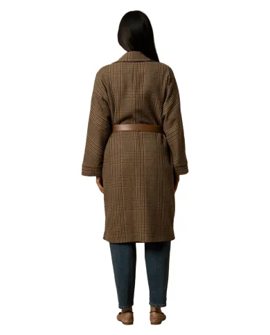 KOCCA Cappotto Donna A25PCA7507ABQD0000 CARIDDI AI 25/26 fantasia Galles con cintura F5009 Fant Verde/Marrone KOCCA Cappotto Donna A25PCA7507ABQD0000 CARIDDI AI 25/26 fantasia Galles con cintura F5009 Fant Verde/Marrone