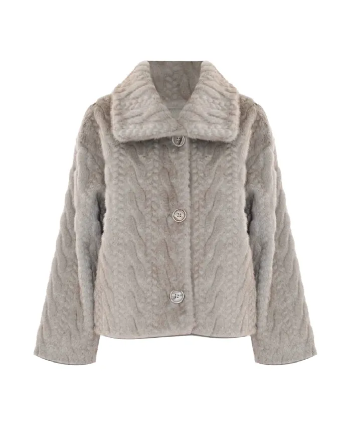 KOCCA Cappotto Donna A25PCA7548ABUN0000 MARIELIES AI 25/26 in ecopelliccia a trecce 30357 NOCCIOLA KOCCA Cappotto Donna A25PCA7548ABUN0000 MARIELIES AI 25/26 in ecopelliccia a trecce 30357 NOCCIOLA