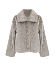 KOCCA Cappotto Donna A25PCA7548ABUN0000 MARIELIES AI 25/26 in ecopelliccia a trecce 30357 NOCCIOLA