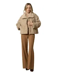 KOCCA Cappotto Donna A25PCA7548ABUN0000 MARIELIES AI 25/26 in ecopelliccia a trecce 30357 NOCCIOLA