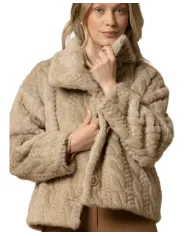 KOCCA Cappotto Donna A25PCA7548ABUN0000 MARIELIES AI 25/26 in ecopelliccia a trecce 30357 NOCCIOLA