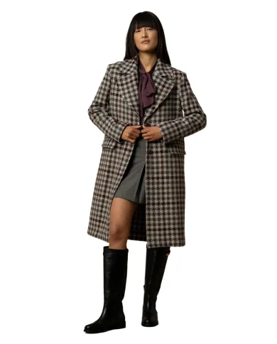 KOCCA Cappotto Donna A25PCA7700ABFA3477 CAMANTO AI 25/26 lana con fantasia tartan F9009 fant. GRIGIO/BORDEAUX KOCCA Cappotto Donna A25PCA7700ABFA3477 CAMANTO AI 25/26 lana con fantasia tartan F9009 fant. GRIGIO/BORDEAUX
