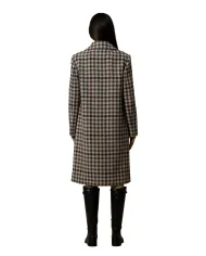 KOCCA Cappotto Donna A25PCA7700ABFA3477 CAMANTO AI 25/26 lana con fantasia tartan F9009 fant. GRIGIO/BORDEAUX