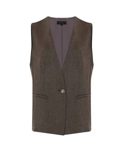KOCCA Gilet Donna A25PGL7784ABUN0000 AURELIANA AI 25/26 viscosa con patch applicata 30015 TERRA KOCCA Gilet Donna A25PGL7784ABUN0000 AURELIANA AI 25/26 viscosa con patch applicata 30015 TERRA