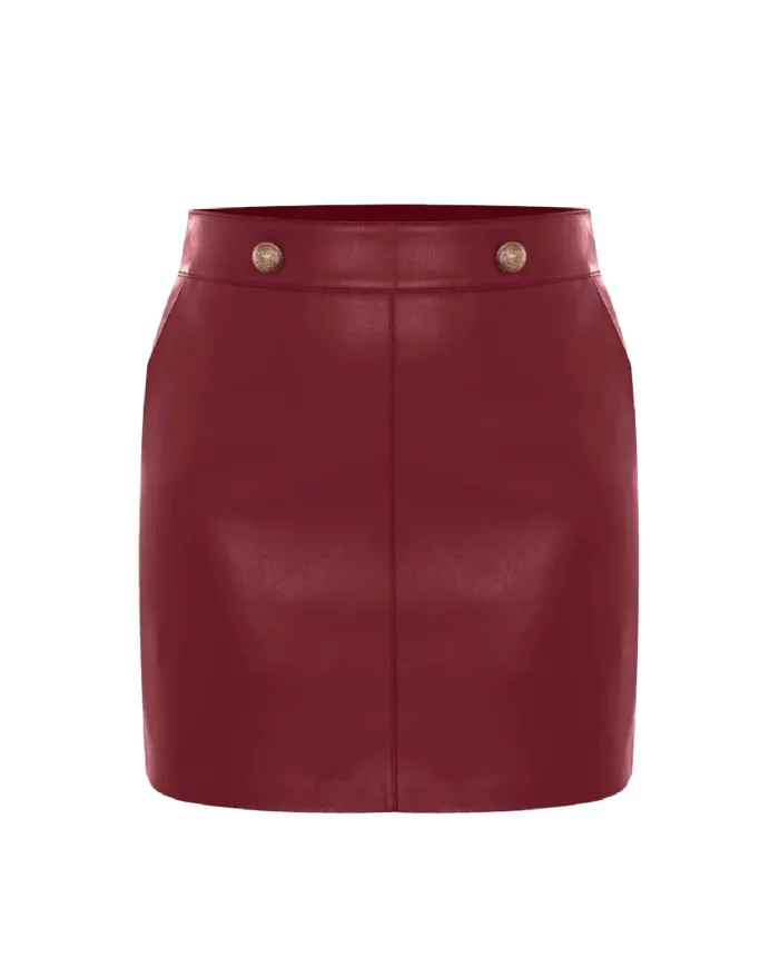 KOCCA Gonna Donna A25PGO7380ABUN0000 MARIAELISA AI 25/26 corta in ecopelle 10172 BORDEAUX KOCCA Gonna Donna A25PGO7380ABUN0000 MARIAELISA AI 25/26 corta in ecopelle 10172 BORDEAUX