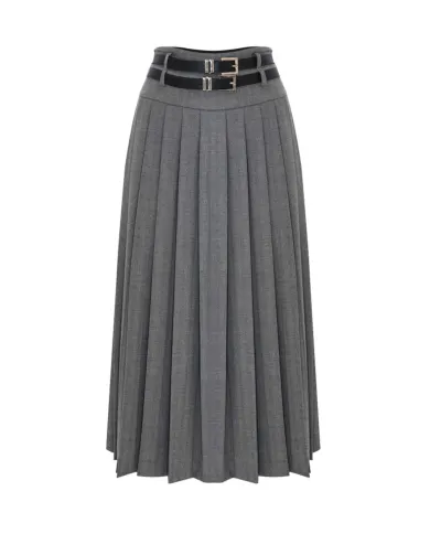 KOCCA Gonna Donna A25PGO7694ABFA3476 AI 25/26 viscosa lungo con doppia cintura regolabile 90014 GRIGIO MEDIO KOCCA Gonna Donna A25PGO7694ABFA3476 AI 25/26 viscosa lungo con doppia cintura regolabile 90014 GRIGIO MEDIO
