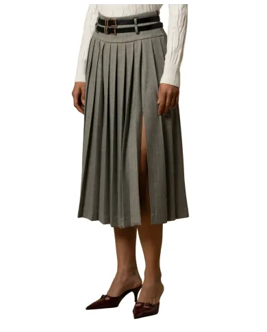 KOCCA Gonna Donna A25PGO7694ABFA3476 AI 25/26 viscosa lungo con doppia cintura regolabile 90014 GRIGIO MEDIO KOCCA Gonna Donna A25PGO7694ABFA3476 AI 25/26 viscosa lungo con doppia cintura regolabile 90014 GRIGIO MEDIO