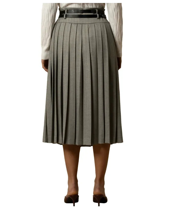 KOCCA Gonna Donna A25PGO7694ABFA3476 AI 25/26 viscosa lungo con doppia cintura regolabile 90014 GRIGIO MEDIO