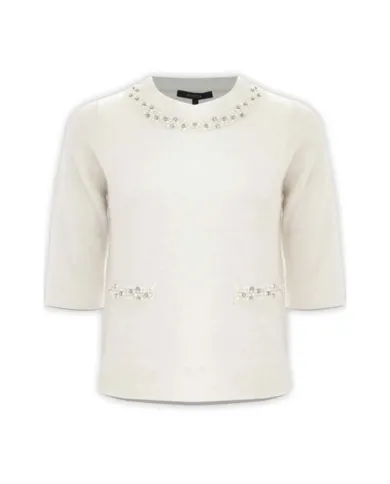 KOCCA Maglia Donna A25PMA7269ABUN0000 ANOUSKA AI 25/26 lana regular con perle applicate 60725 LATTE/PANNA KOCCA Maglia Donna A25PMA7269ABUN0000 ANOUSKA AI 25/26 lana regular con perle applicate 60725 LATTE/PANNA