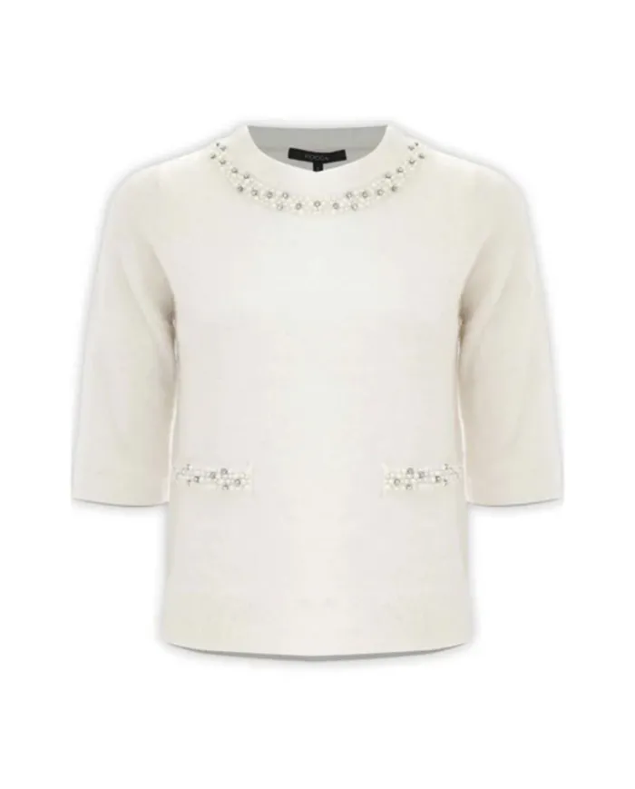 KOCCA Maglia Donna A25PMA7269ABUN0000 ANOUSKA AI 25/26 lana regular con perle applicate 60725 LATTE/PANNA KOCCA Maglia Donna A25PMA7269ABUN0000 ANOUSKA AI 25/26 lana regular con perle applicate 60725 LATTE/PANNA