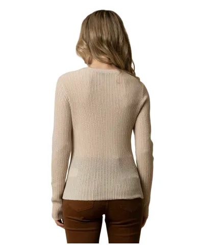 KOCCA Maglia Donna A25PMA7273ABUN0000 MARIALUZ AI 25/26 lana con motivo a costine 40612 ORO KOCCA Maglia Donna A25PMA7273ABUN0000 MARIALUZ AI 25/26 lana con motivo a costine 40612 ORO