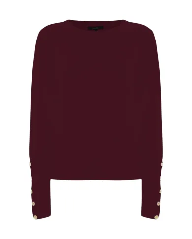 KOCCA Maglia Donna A25PMA7300ABUN000 ARWAN AI 25/26 viscosa con bottoni gioiello 10172 BORDEAUX KOCCA Maglia Donna A25PMA7300ABUN000 ARWAN AI 25/26 viscosa con bottoni gioiello 10172 BORDEAUX