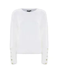 KOCCA Maglia Donna A25PMA7300ABUN000 ARWAN AI 25/26 viscosa con bottoni gioiello 60725 LATTE/PANNA