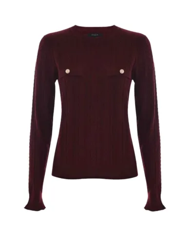 KOCCA Maglia Donna A25PMA7372ABUN0000 JUDE AI 25/26 lavorazione a treccie 10172 BORDEAUX KOCCA Maglia Donna A25PMA7372ABUN0000 JUDE AI 25/26 lavorazione a treccie 10172 BORDEAUX