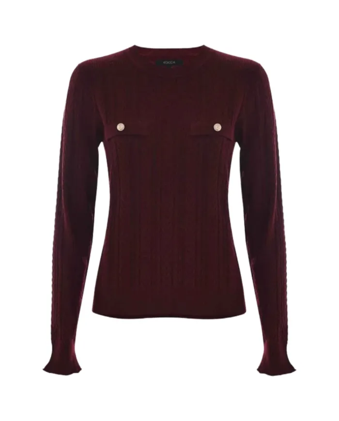 KOCCA Maglia Donna A25PMA7372ABUN0000 JUDE AI 25/26 lavorazione a treccie 10172 BORDEAUX KOCCA Maglia Donna A25PMA7372ABUN0000 JUDE AI 25/26 lavorazione a treccie 10172 BORDEAUX