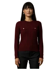 KOCCA Maglia Donna A25PMA7372ABUN0000 JUDE AI 25/26 lavorazione a treccie 10172 BORDEAUX