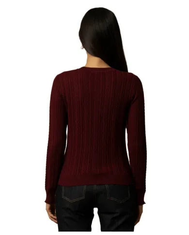 KOCCA Maglia Donna A25PMA7372ABUN0000 JUDE AI 25/26 lavorazione a treccie 10172 BORDEAUX KOCCA Maglia Donna A25PMA7372ABUN0000 JUDE AI 25/26 lavorazione a treccie 10172 BORDEAUX