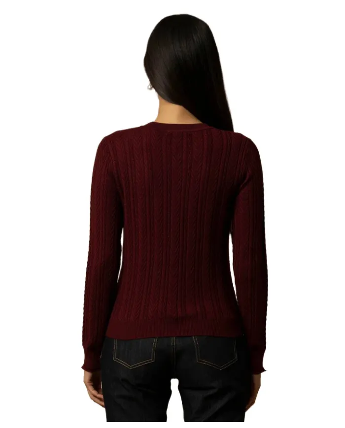 KOCCA Maglia Donna A25PMA7372ABUN0000 JUDE AI 25/26 lavorazione a treccie 10172 BORDEAUX