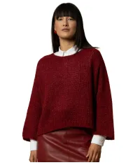 KOCCA Maglia Donna A25PMA7484ABUN0000 AVELINA AI 25/26 misto lana in lurex maniche ampie 10172 BORDEAUX