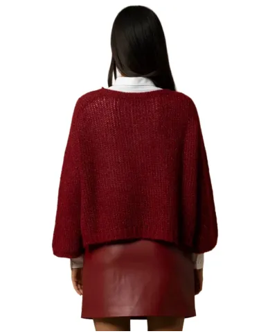 KOCCA Maglia Donna A25PMA7484ABUN0000 AVELINA AI 25/26 misto lana in lurex maniche ampie 10172 BORDEAUX KOCCA Maglia Donna A25PMA7484ABUN0000 AVELINA AI 25/26 misto lana in lurex maniche ampie 10172 BORDEAUX