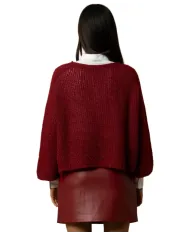 KOCCA Maglia Donna A25PMA7484ABUN0000 AVELINA AI 25/26 misto lana in lurex maniche ampie 10172 BORDEAUX